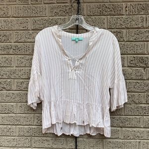 Karlie Ruffle Sleeve Peasant Top Small
